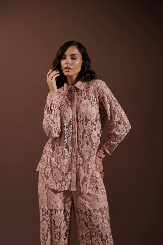Calça Nara Renda Rose