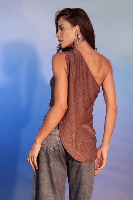 Blusa Mel Lurex Marrom