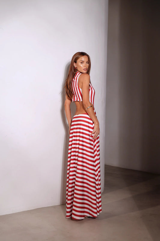 Vestido Lamar Listas Rouge