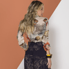 Blusa cropped de manga longa