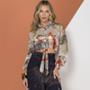 Blusa cropped de manga longa