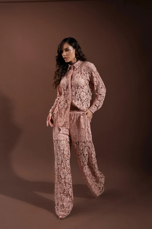 Calça Nara Renda Rose