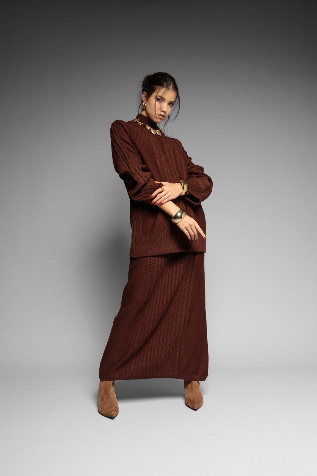 Conjunto saia Xanthe Castanho