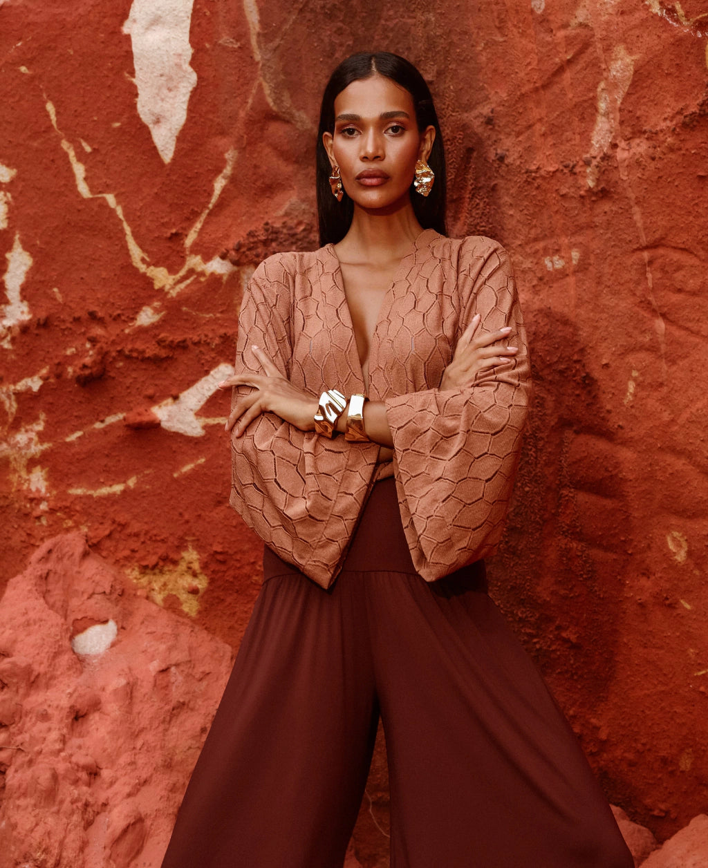 Calça Pantalona Isis Chocolate