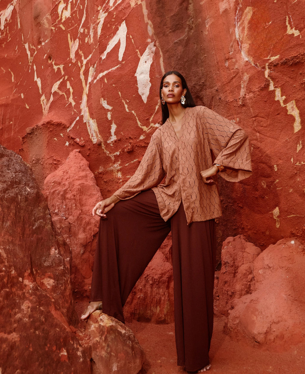 Calça Pantalona Isis Chocolate