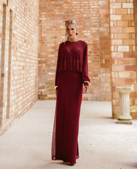 Vestido Sofia Marsala