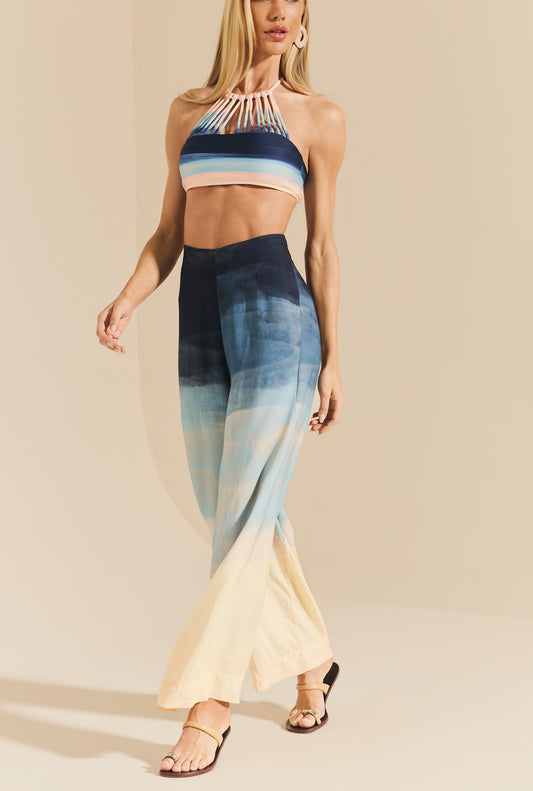 Calça Pantalona Viscose Céu de Quartzo