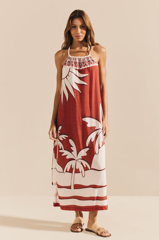 Vestido Longo Frente Única Viscose Orla