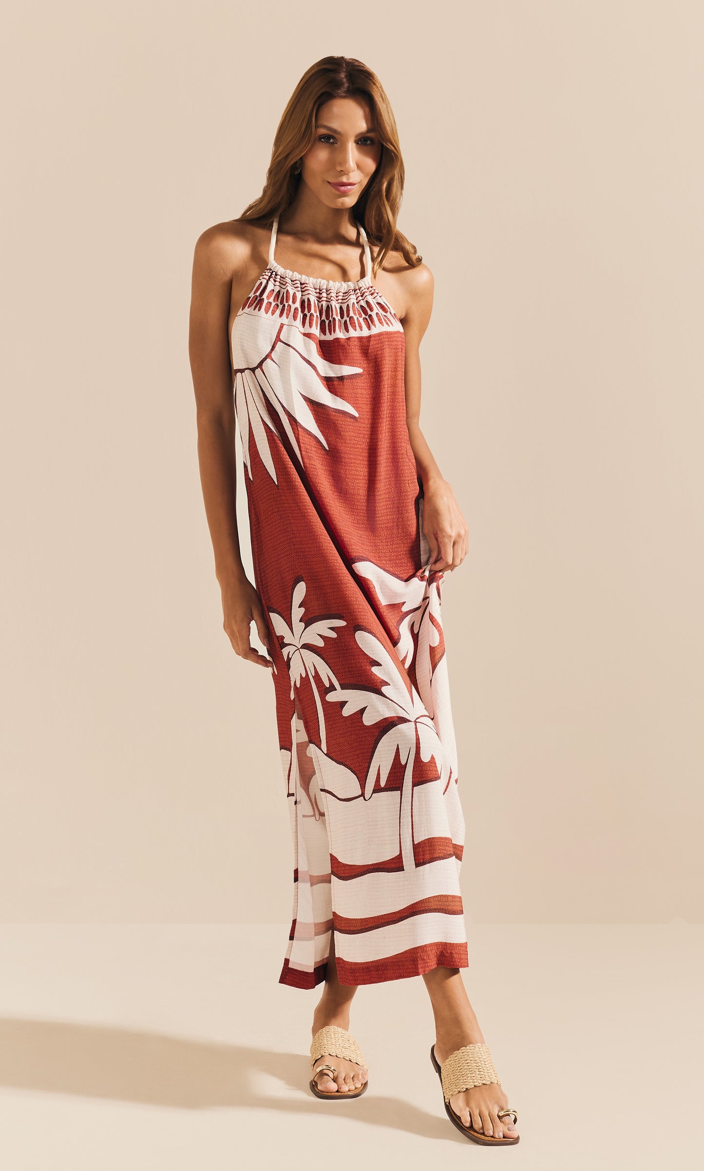 Vestido Longo Frente Única Viscose Orla