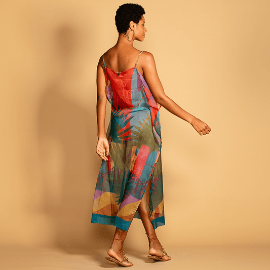 Vestido em Voil Jardim Urbano